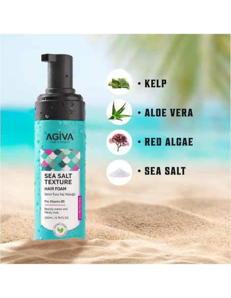 Agiva Sea Salt Texture Hair Foam – Hair Styling Mousse