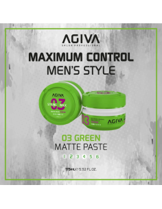 Agiva Matte Paste Hair Wax Green 175 ml – Strong Hold & Matte Finish 2