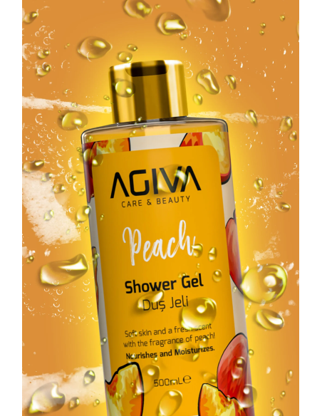 Agiva Peach Shower Gel 500 ml – Refreshing Body Wash
