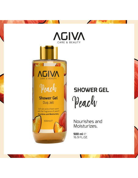 Agiva Peach Shower Gel 500 ml – Refreshing Body Wash