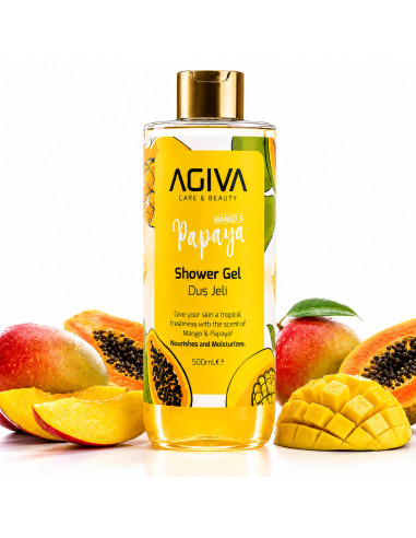 Agiva Papaya Shower Gel 500 ml – Refreshing Body Wash