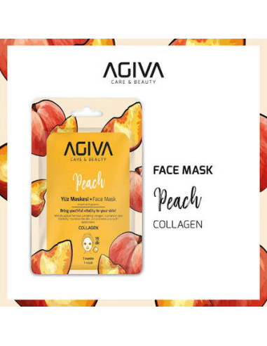 Agiva Care & Beauty Sheet Mask Peach – Collagen