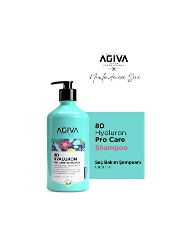 Agiva 8D Hyaluron Pro Care Shampoo 1000 ml – Hydrating Hair Care