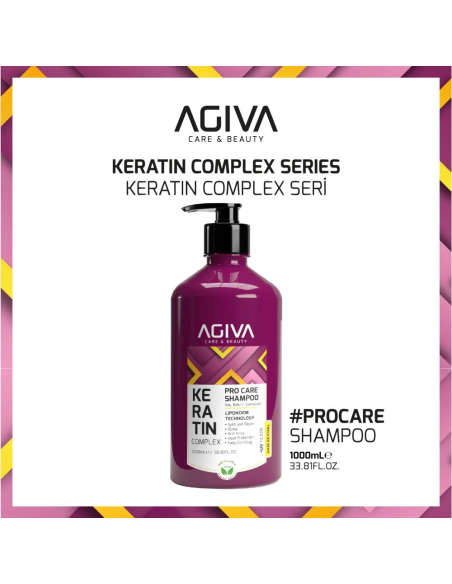 Agiva Keratin Complex Pro Care Shampoo 1000 ml – Hair Care