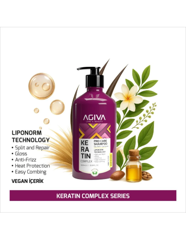 Agiva Keratin Complex Pro Care Shampoo 1000 ml – Hair Care