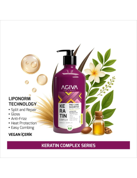 Agiva Keratin Complex Pro Care Shampoo 1000 ml – Hair Care