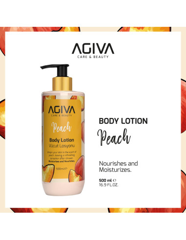 Agiva Care & Beauty Body Lotion Peach 500 ml